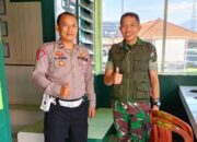 Perkuat Sinergitas TNI-Polri, Ps. Panit Lantas Polsek Cikijing Sambangi Koramil 1705 Cikijing