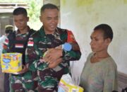 Peduli Kasih Terhadap Kesehatan Anak-anak Diperbatasan, Satgas Yonif 122/TS Berikan Pelayanan Kesehatan Di Kampung Kalimo Papua