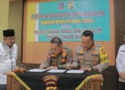 Pemkab Tanjab Barat bersama Polres Tanjung Jabung Barat Lakukan Penandatangan NPHD dalam Rangka Dukungan Penyelenggaraan Pilkada 2024