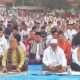 Bupati Lampung Timur  Memberikan khutbah Idul Adha di Lapangan di Lapangan Merdeka, Kecamatan Batanghari