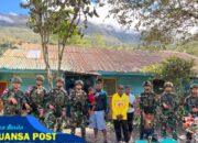 Laksanakan Anjangsana dan Bagi Sembako, Satgas Yonif 641/Bru disambut Baik Masyarakat Papua