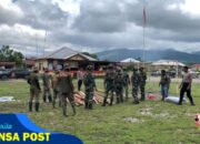 Sinergitas TNI-Polri, Gerak Cepat Dirikan Tempat Pengungsian Bagi Korban Kebakaran di Yalimo, Papua