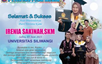 Selamat dan Sukses Atas Diwisudanya Irenia Sakinah,SKM