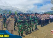 Satgas Yonif 721/Mks Laksanakan Apel Gabungan Bersama Forkopimda Kab. Lanny Jaya