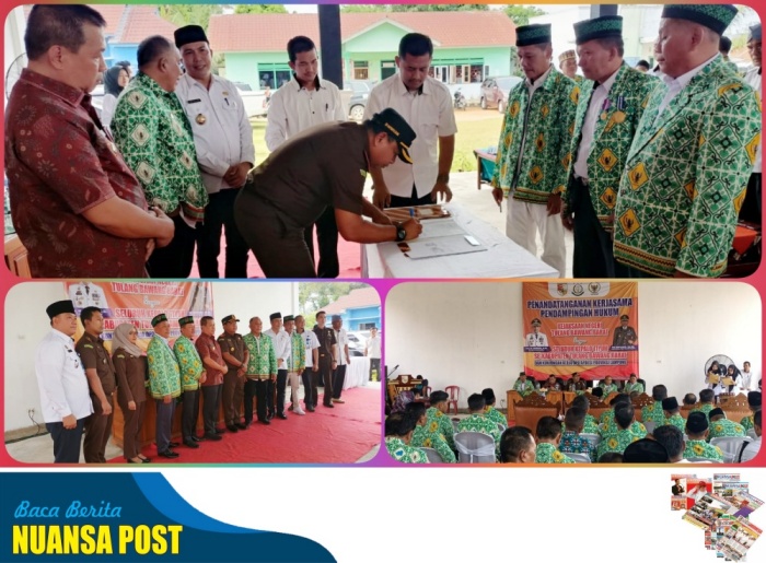 Penandatanganan Kerjasama Pendampingan Hukum Kejari Tulang Bawang Barat dengan Seluruh Kepalo Tiyuh