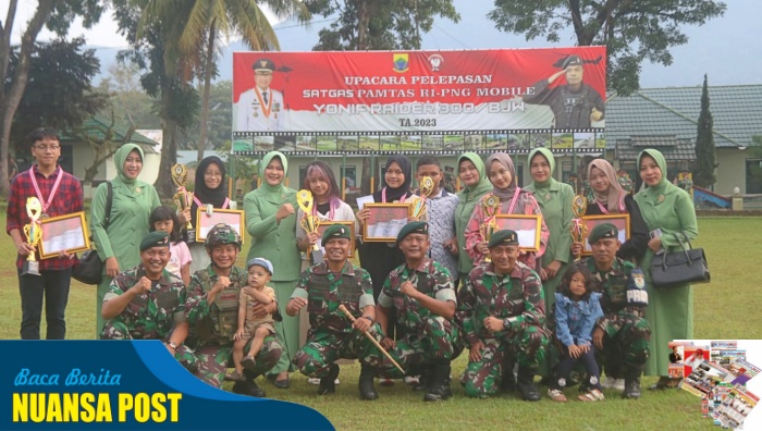 Yonif Raider 300 Gelar Acara Tradisi Pindah Satuan dan Pemberian Penghargaan Kepada Anak-anak Tentara Yang Berprestasi di Sekolahnya