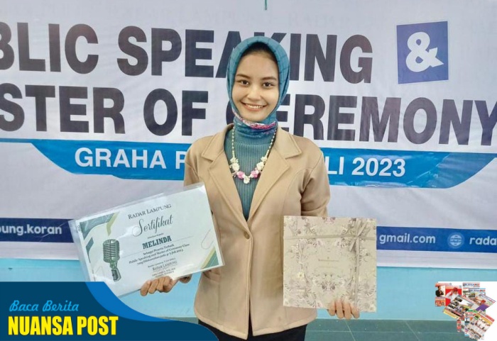 Wakili Kominfo Mesuji Melinda Menjadi Peserta Terbaik Pelatihan Public Speaking dan MC se Provinsi Lampung