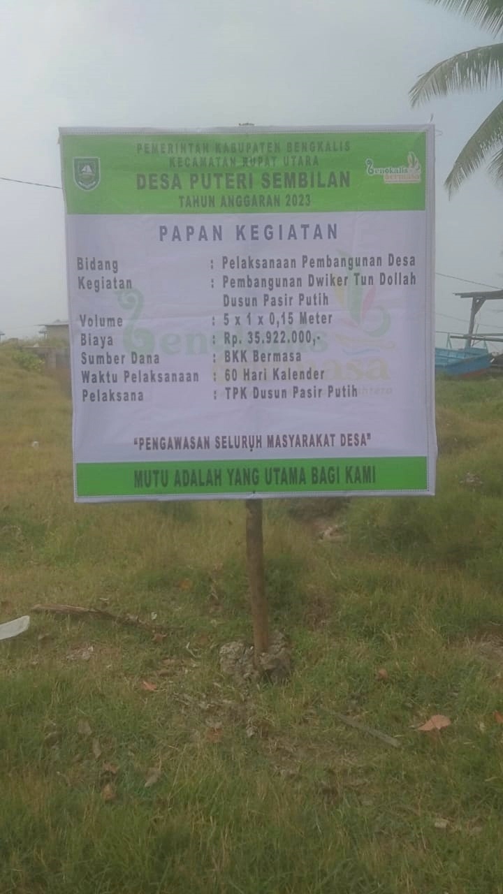 Pemerintahan Desa Putri Sembilan Sedang Giat Dalam Kegiatan Pembangunan Desa