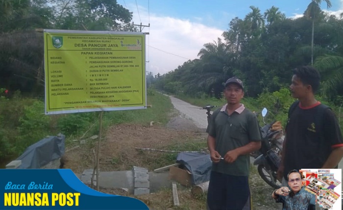 Pemerintah Desa Pancur Jaya Laksanakan Program BERMASA Bupati Bengkalis ,Manfaatkan Pembangunan Gorong Gorong Dusun (lll)