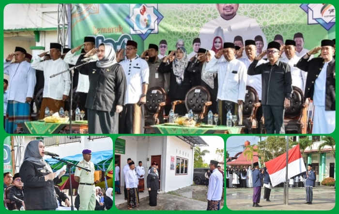 Upacara Hari Santri 2023, Bupati Bengkalis Hj.Kasmarni Ajak Santri Jihad Jaya Kan Negeri