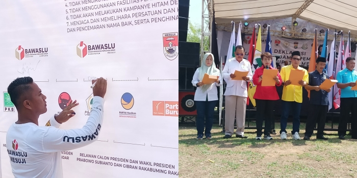 Bawaslu Kabupaten Mesuji mengelar  Deklarasi dan Ikrar Kampanye Damai Pemilu Serentak tahun 2024