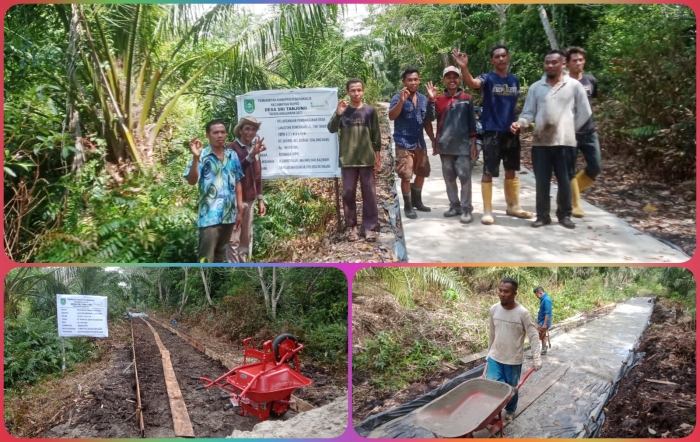 Pemerintah Desa Sri Tanjung Berhasil Selesaikan Pembangunan Semenisasi Lanjutan Jalan Tun Taher Tahun 2023.