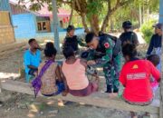 Wujud Tingkat Kepedulian Satgas Yonif 122/TS Berikan Pelayanan Kesehatan di Desa binaan kampung Mosso, Papua