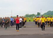 Kapolres Tasikmalaya Kota Ikuti Olah Raga Sinergitas TNI-Polri dan Forkopimda di Lanud Wiriadinata