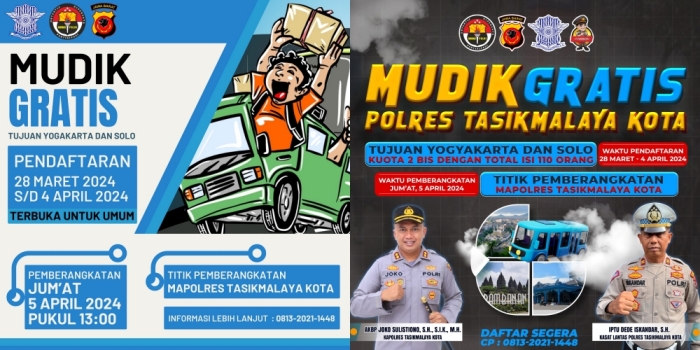 Polres Tasikmalaya Kota Siapkan Layanan Mudik Gratis, Tujuan Yogya dan Solo