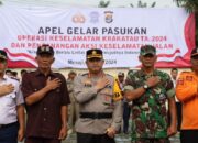 Apel Gelar Pasukan Dalam Rangka Ops Keselamatan Krakatau-2024 Sekaligus Pencanangan Aksi Keselamatan Jalan