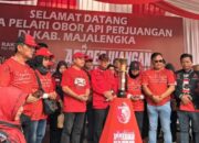 Rombongan Kirab Api Perjuangan Disambut Ketua DPC PDIP Majalengka H.Karna Sobahi