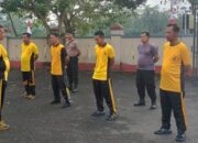 Jaga Kebugaran Anggota, Polsek Pamarican Polres Ciamis Olah Raga Bersama Pasca Apel Pagi