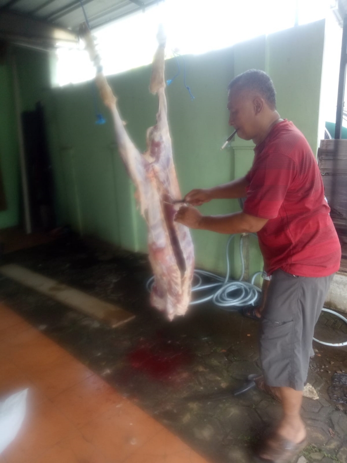 Suasana Idhul Ada IPJI kab Ciamis Adakan Penyembelihan Hewan Qurban Kambing  M 1445 H .