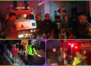 Kapolsek Cikijing Pimpin Upaya Pemadaman Kebakaran Gudang Rongsok di Desa Banjaransari