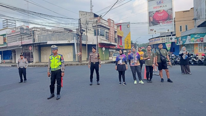 Satuan Samapta Polres Ciamis Bersiaga Pengamanan Fun Run Yogya Ciamis