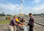 Polri Lakukan Bersih-bersih Usai Pesta Rakyat di Monas