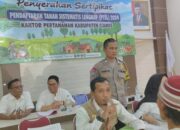 Polsek Cijeungjing Polres Ciamis, Monitoring Penyerahan Sertifikat PTSL di Desa Kertaharja