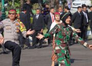 Tarian Selo Sinergitas TNI-Polri Meriahkan Peringatan Hari Bhayangkara ke-78 Tingkat Polres Ciamis