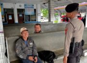 Satuan Samapta Polres Ciamis Patroli Jalan Kaki di Terminal Ciamis Beri Imbauan Kamtibmas