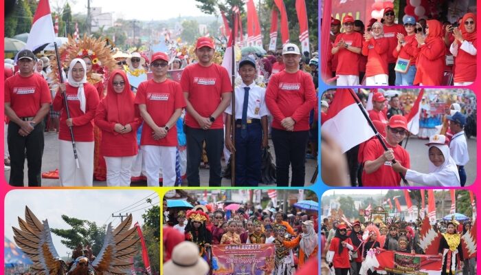 Pemerintah Kabupaten Mesuji Menggelar Pawai Budaya yang Berlangsung  Semarak di Desa Brabasan, Kecamatan Tanjung Raya