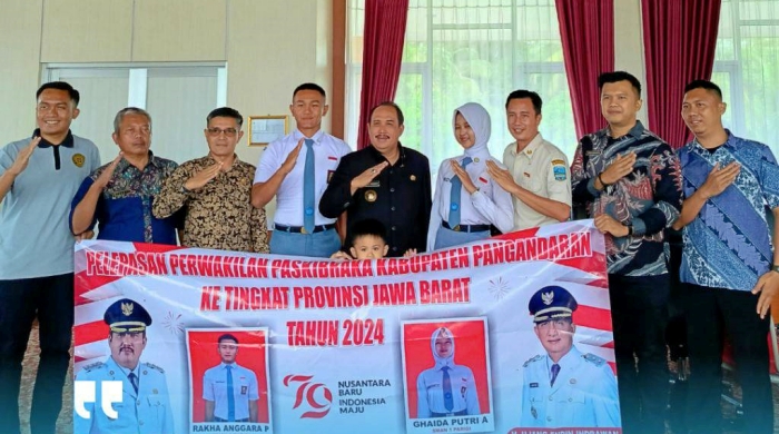 Pelepasan Perwakilan Paskibraka kab.Pangandaran ke Tingkat Provinsi Jawa Barat Tahun 2024