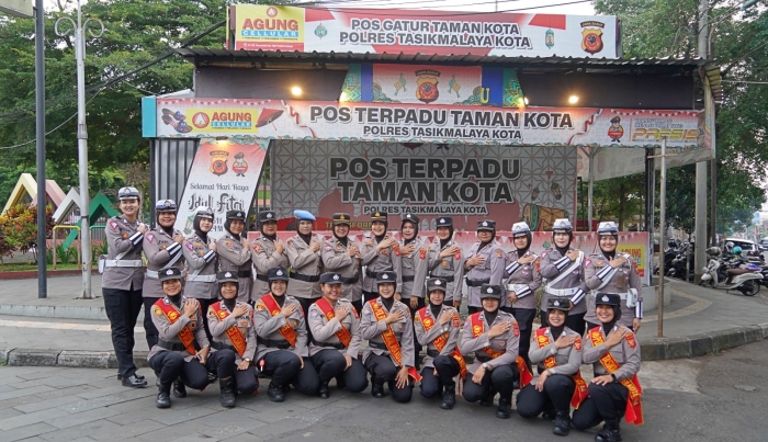 Meriahkan Hari Jadinya ke  -76, Polwan Polres Tasikmalaya Kota Kampanyekan Tertib Berlalulintas