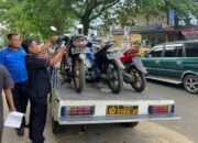 Polres Tasik Kota Gencarkan Razia Knalpot Brong, Belasan Sepeda Motor Diamankan