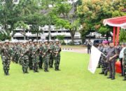 Perwira dan Prajurit Yonmarhanlan VIII Bitung Turut Upacara Penjemputan dan Pelaksanaan Kirab Siswa Dikmata TNI AL A-XLIV/2 Satdik-4 Manado