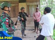 Jalin Hubungan dengan Masyarakat Satgas Yonif 642/Kps Pos Teluk Arguni Sambangi Warganya