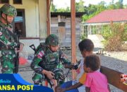 Pos Dataran Beimes Satgas Yonif 642/Kps Pelayanan Kesehatan ke Masyarakat