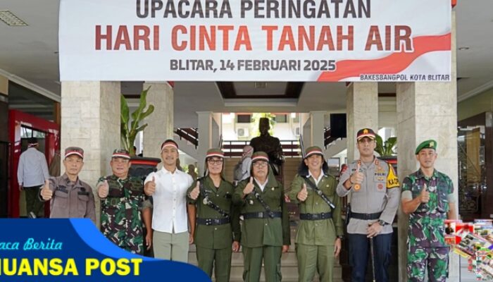 Perkuat Kesatuan Dan Persatuan Bangsa, Kasdim 0808/Blitar Hadiri Upacara Hari Cinta Tanah Air Di Kota Blitar