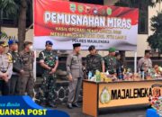 Polres Majalengka Musnahkan Ribuan Botol Miras Jelang Idul Fitri 1446 H