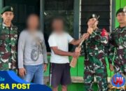 Hasil Pendekatan Humanis, Satgas Pamtas Yonarmed 11 Kostrad Terima Penyerahan Senjata Rakitan dari Warga