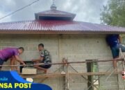 Satgas Yonzipur 5/ABW : Satukan Hati, Perindah Musholla, Aksi Peduli Pengecatan dan Plester dinding