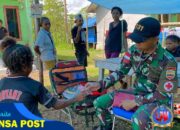 Berikan Pelayanan Kesehatan Gratis, Satgas Yonif 131/Brajasakti Bantu Tingkatkan Kesehatan Masyarakat Perbatasan Papua
