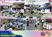 Polsek Cikijing Bersama Petugas Kecamatan Laksanakan Korve Bersihkan Taman Simpang Tiga Cikijing