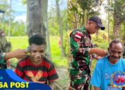 Pengabdian Tanpa Batas, Satgas Yonif 131/Brajasakti Berikan Pelayanan Pangkas Gratis untuk Warga Papua