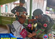 Peduli Kesehatan Warga, Satgas Yonif 642/Kps Berikan Yankes Keliling Kampung Irahima