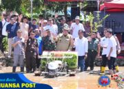 Kadispotdirga Lanud Sultan Hasanuddin Hadiri Penanaman Padi Serentak Yang Dipimpin Presiden RI