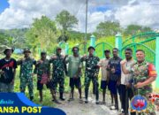 Demi Kenyamanan dan Keamanan Pengguna Jalan, Satgas Yonif 131/BRS Ajak Warga Gotong Royong Bersihkan Jalan Trans Papua di Wilayah Perbatasan RI-PNG