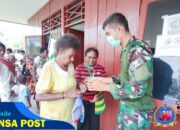 Peduli Kesehatan Ibu dan Bayi, Satgas TMMD Gelar Posyandu dan Berikan Makanan Tambahan