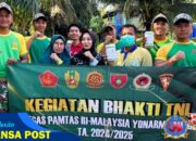 Cegah DBD dan Malaria, Satgas Pamtas Yonarmed 11 Kostrad Gelar Pembersihan Lingkungan di Sebatik Tengah