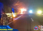 Kebakaran Truk NPS Satgas Pamtas Yonif 509/BY di Tol Surabaya-Gempol