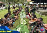 Kebersamaan di Tengah Kesederhanaan, Satgas Yonif 112/DJ Bahagiakan Masyarakat Papua Tengah